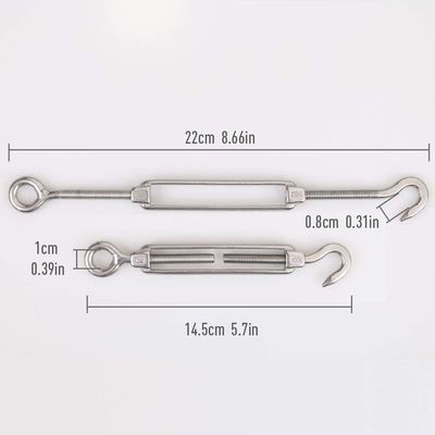 Dobra cena. 304 Stainless Steel Wire Rope Eye and Hook Turnbuckle Heavy Duty Hardware Kit for Tent Mounting w Internecie