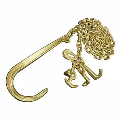 Dobra cena. Black 2t Working Loadlimit Yellow Galvanized Transport Chain Towing Chains Hooks w Internecie