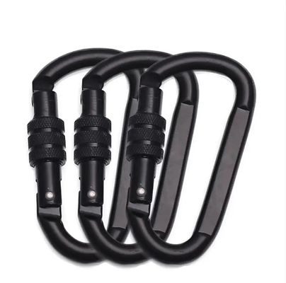 Dobra cena. Polished Finish D Hook Aluminum Carabiner for Hammock in Black OEM Accepted w Internecie