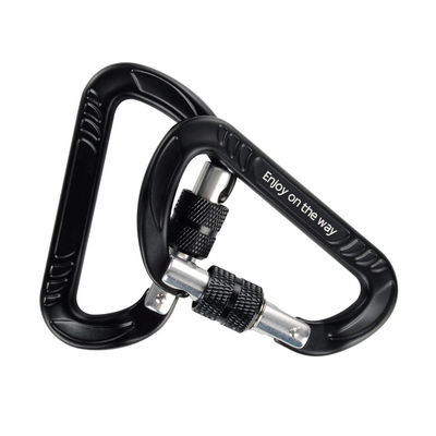 Dobra cena. Certyfikat CE Wrota śrubowe w kształcie D Aluminiowy karabiner do wspinaczki Galwanizowane wykończenie w Internecie