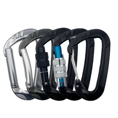 Dobra cena. Aluminiowy karabiner z zablokowaniem śruby wspinaczkowej 12kN Gym Karabiner Clip dla przemysłu ciężkiego w Internecie