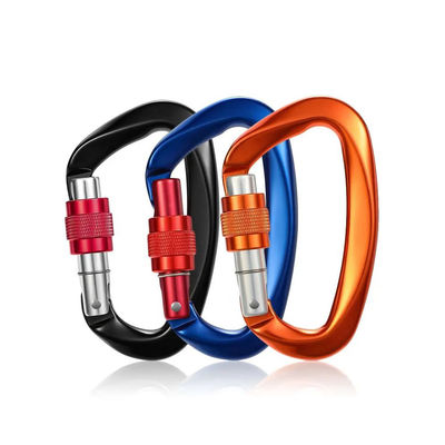 Dobra cena. OEM Customized Aluminium Locking Carabiner Clips for Climbing and Hammock Safety Hook w Internecie