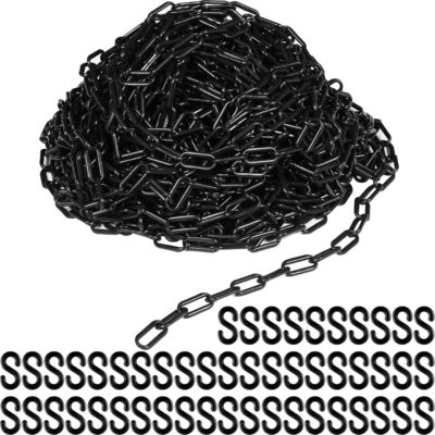 Dobra cena. Plastikowy łańcuch, odporny na warunki atmosferyczne, bezpieczeństwa, łańcuch barierowy, lekki łańcuch bezpieczeństwa do kontroli tłumu, kolejki, parkingu, dekoracji podjazdu (czarny) w Internecie