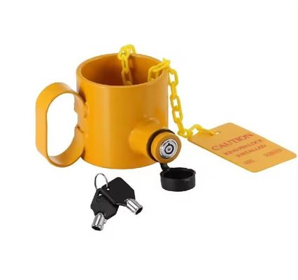 Dobra cena. Wheel King Pin Lock with Handles and Warning Tag The Perfect Addition to Your Trailer w Internecie