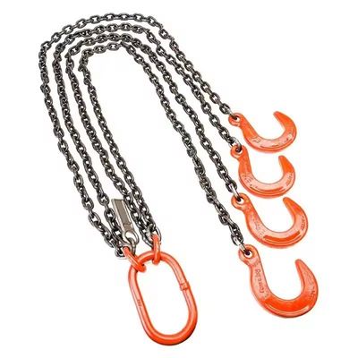 Dobra cena. Load Lifting Chain Sling 4 Legs Black Towing Tie Chains Rigging for Heavy Loads w Internecie