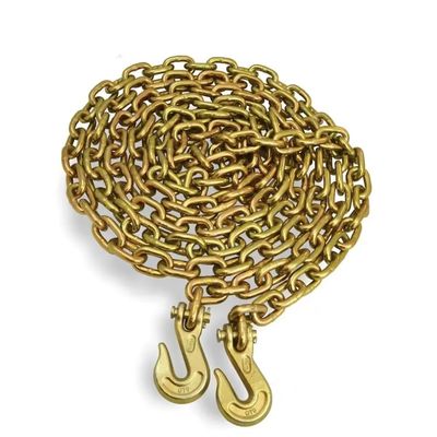 Dobra cena. 3/8''X 20 Ft Yellow Zinc Heavy Duty Welded Chain G 70 With Clevis Grab Hook w Internecie
