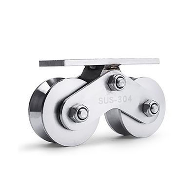 Dobra cena. V Groove Double Wheels 304 Stainless Steel Pulley Wheel for Heavy Duty Gate w Internecie