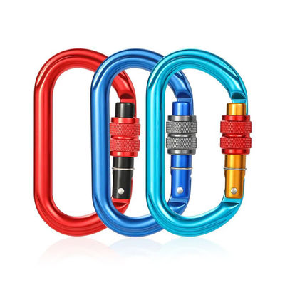 Dobra cena. Niestandardowe logo i kolor Okrągły aluminiowy karabinek wspinaczkowy do użytku zewnętrznego 25KN w Internecie