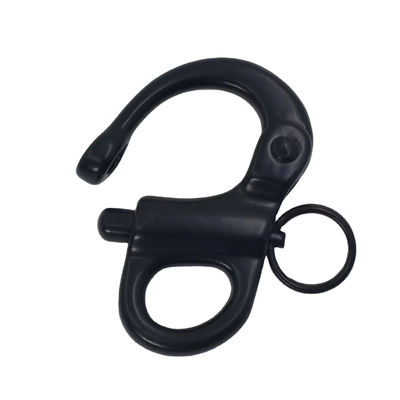 Dobra cena. Black Stainless Steel Fixed Eye Snap Shackle for Paracord Bracelet w Internecie