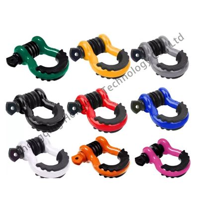 Dobra cena. Heavy Duty Carbon Steel Off Road Bow Shackle with ZINC Coating and Plastic Protection w Internecie