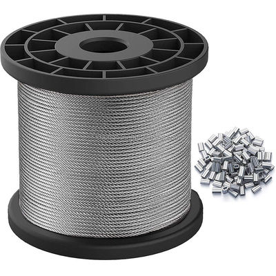 Dobra cena. Stainless Steel 304 Wire Cable 7x7 Strands Core Steel Cable 328FT Aircraft Cable Sleeves Stops 1/16 7*7 Wire Rope For Outdoor w Internecie