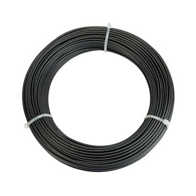 Dobra cena. PP/PE/PU/PVC/PA/Nylon 1.2-1.8mm Black Polypropylene Coated Steel Wire Rope 7x7 Tolerance ±1% With Si Content % 0.1 w Internecie