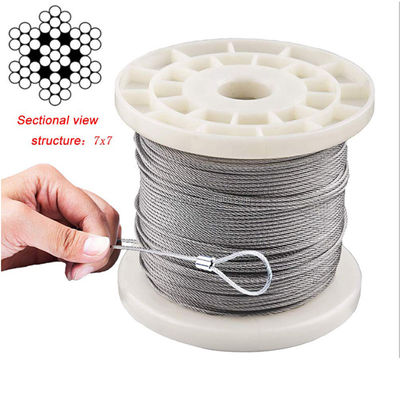 Dobra cena. 7*7 Construction Stainless Steel Wire Cable AISI 201/304/316 Non-Alloy Grade Material w Internecie