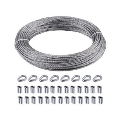 Dobra cena. Ścinanie DIY Outdoor Suspension 1.5mm 7x7 Strand Core Cable Węzeł z stali nierdzewnej Węzeł do usługi przetwarzania stopów w Internecie