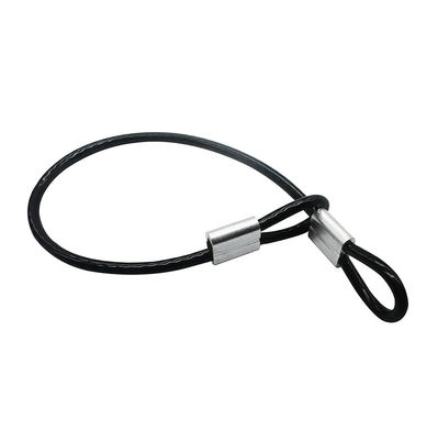 Dobra cena. Czarny lub na zamówienie Krótka linia liniowa Lanyard Lock Security Cable for Outdoor Gates 4mm Vinyl Coated Stainless Steel w Internecie