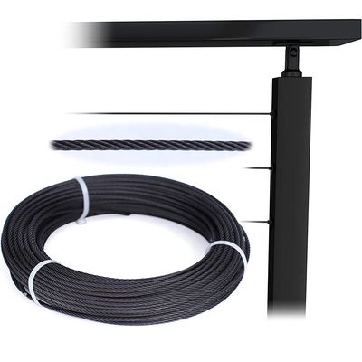 Dobra cena. Okucia do czarnej liny stalowej 150 stóp T316 ze stali nierdzewnej 7x7 1/8