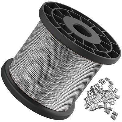 Dobra cena. 7x7 Wyrób Galwanizowany Kabel Stalowy 3/64