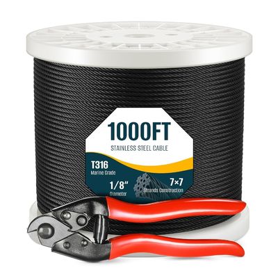 Dobra cena. Standard 7x19 1x19 10mm Wire Rope 304 Stainless Steel For Balustrade Deck Rails w Internecie