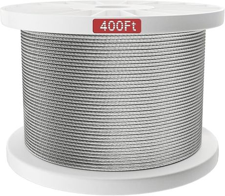 Dobra cena. 500FT Aircraft Steel Wire Rope SS Cable 7x7 For Deck Railing Kits Hardware 1/8