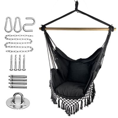Dobra cena. 100*130cm 320g Polyester-cotton Hanging Rope Swing Hammock With Two Pillows w Internecie