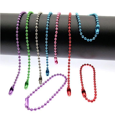 Dobra cena. Colorful 120mm Long Mixed Color Metal Adjustable Antiqued Ball Chain with Bead Connector Clasp Keychain w Internecie