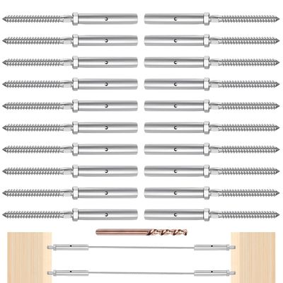 Dobra cena. T316 Sprzęt do ogrodzenia kabli ze stali nierdzewnej z 3/16-calowymi kable ze stali nierdzewnej, śrubą opóźniającą i dostosowalnym opakowaniem w Internecie