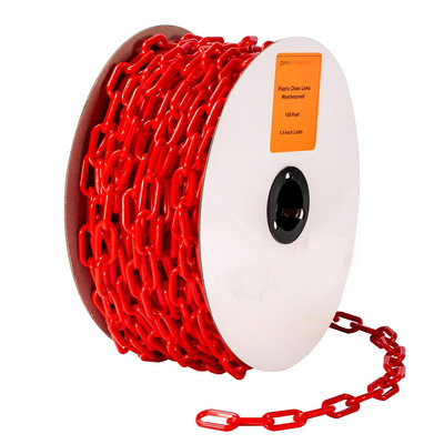 Dobra cena. 6mm Plastic Chain Czerwony Plastic Chain Links Bezpieczeństwo ruchu drogowego Plastic PE Link Chain w Internecie