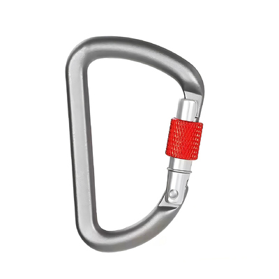 Dobra cena. D-shaped Climbing Aluminium Carabiner 6kN D Ring Key Rings Clips Locking Carabiner do kempingu w Internecie