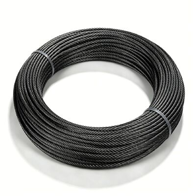 Dobra cena. Czarny tlenek T316 Linka z stali nierdzewnej 1/8 cali 7x7 Kabel lotniczy 100 stóp do siatki drutowej Projekty DIY na zewnątrz w Internecie